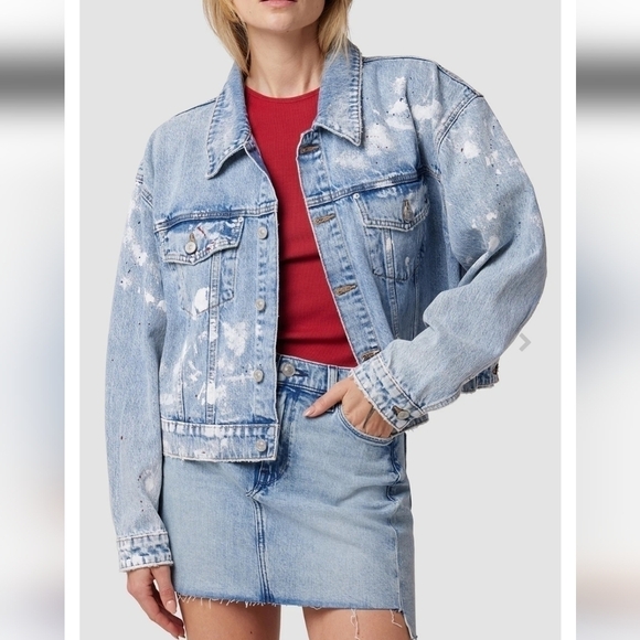 NWT Hudson Brea Swing Trucker Denim Jacket Size Large $275 - Picture 1 of 9